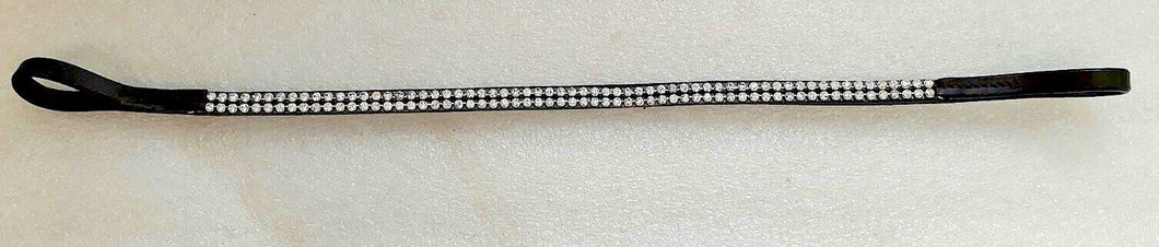 New Cwell Equine Bling! Clear Crystal Browband choice of Sizes Black/Brown sale