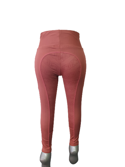 NEW Full Silicone Grip Horse Riding  Tights Breeches  Phone Pocket Marsala