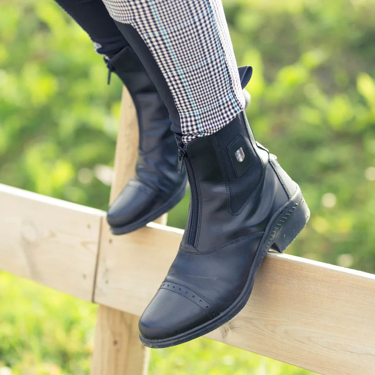 Horze Sydney Leather Jodhpur Boots quality front zip boots UK 3.5 EU 36 BLACK R41
