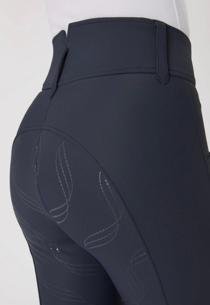Horze Indira Women's Full Seat Breeches with High Waist, BLUE UK 10 EU 36 (S2)