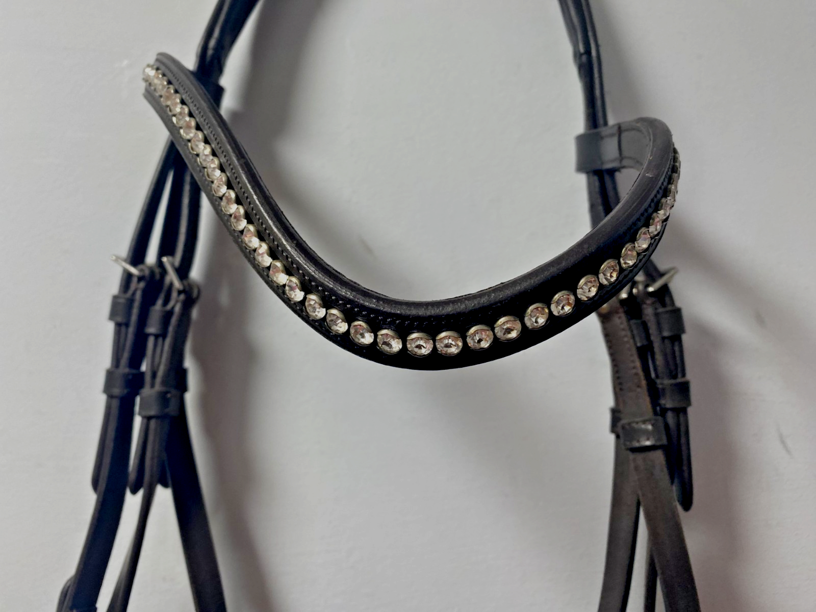 NEW English Leather BRIDLE Crystal SNAFFLE BRIDLE Dark Brown (2002) B43