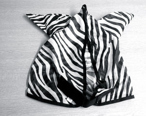 2 DAYS SALE HORSE/COB/PONY MESH FLY MASK HOOD ZEBRA PRINT BEST SELLER  FREE P/P
