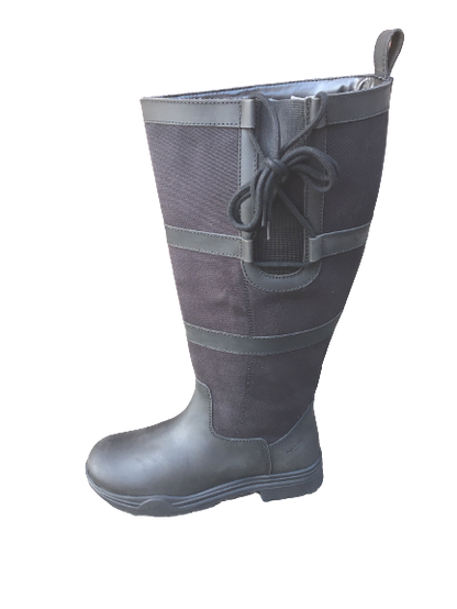 NEW PoleStar London Leather Riding Country Boots Footwear XX Wide Calf BLACK