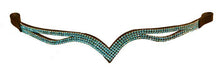 Load image into Gallery viewer, New Designer Ve Turquoise Crystal Browband  Spring Promotional offer Black
