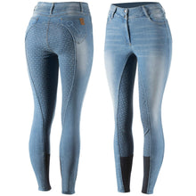 Load image into Gallery viewer, New Horze Kaia Women High Waist Denim Silicone Full Seat Breeches(36656)

