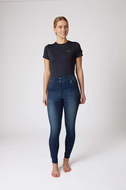 Horze Kaia Denim Silicone Full Seat Breeches with Crystals (36684)
