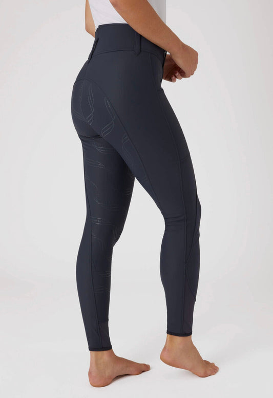 Horze Indira Women's Full Seat Breeches with High Waist, BLUE UK 10 EU 36 (S2)