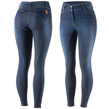 Load image into Gallery viewer, New Horze Kaia Women High Waist Denim Silicone Full Seat Breeches(36656)
