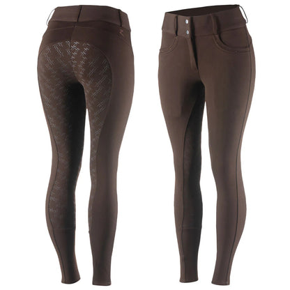 New Horze Women's Mia Thermo Silicone Full Seat Breeches - Dark Brown (36053)