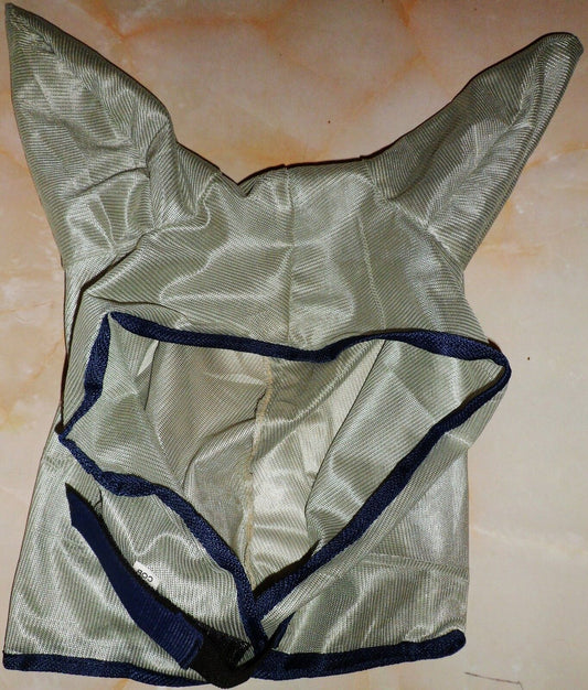 NEW HORSE  MESH FLY MASK WITH EARS metallic grey - FREE P/P