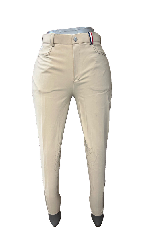 T DE T PARIS Ladies Silicone Knee Grip Beige Breeches (002) (S3)