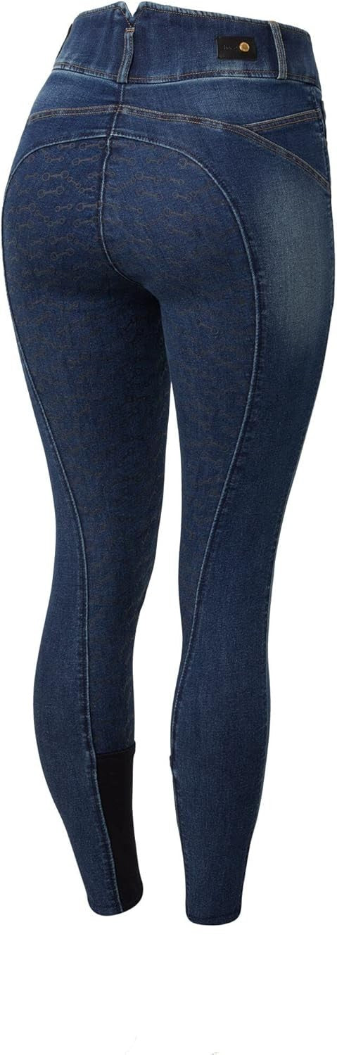 Horze Cecilia Full Seat Ladies Denim Breeches Dark Blue, EU36 UK10 (36696) (S2)0
