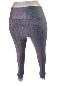 New Silicone Grip Horse Riding Leggings Tights Phone Pocket, BLACK GREY PRINT
