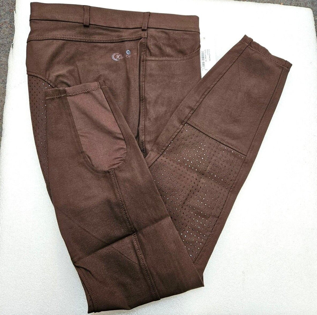Cwell Equine Women's Full Seat Grip Silicone Riding Breeches  DARK BROWN Colour