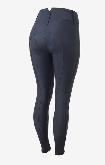 Horze Indira Women's Full Seat Breeches with High Waist, BLUE UK 10 EU 36 (S2)
