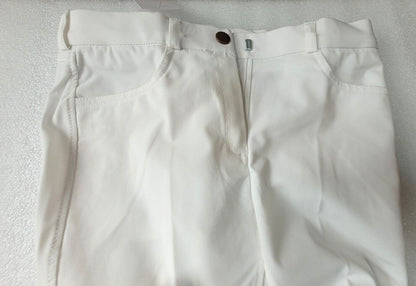 Cwell Equine Women's Full Seat Grip Silicone Riding Breeches WHITE Colour