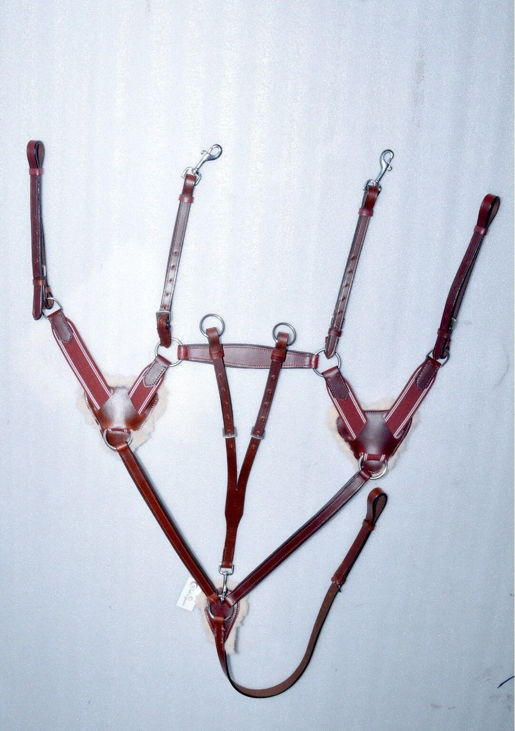 New 5 Point Breastplate + Martingale CHERRY Brown, XFull/Full/Cob/Pony On Sale