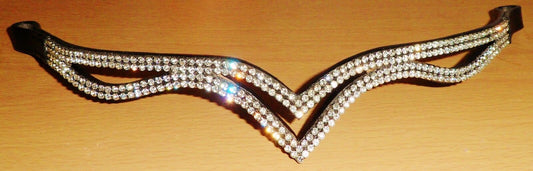 New Designer Ve Clear Crystal Browband Xfull -17" (Black) * Great gift idea