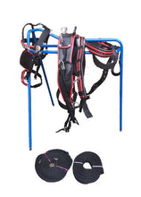 Load image into Gallery viewer, NEW Two Tone  NYLON  HORSE DRIVING CART HARNESS SADDLE BRIDLE F/C/P Black/Red
