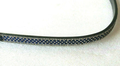 Designer Crystal Reverse Browband,Polo Leather CapriBlue/Diamon Black Full (812)