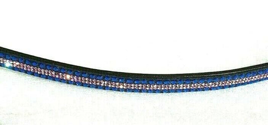 Designer Crystal Reverse Browband,Polo Leather Brown Full (880)