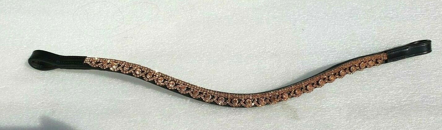 Designer Crystal Reverse Browband U Shape,PoloLeather Black Full (950)