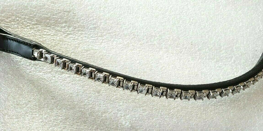 Designer Crystal Reverse Browband ,PoloLeather Black Full (827)