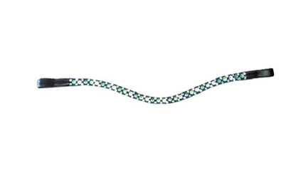 Designer Crystal Reverse U shape Browband ,PoloLeather Black Full (1065)