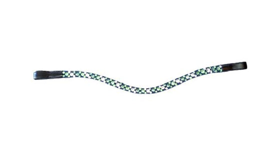Designer Crystal Reverse U shape Browband ,PoloLeather Black Full (1065)