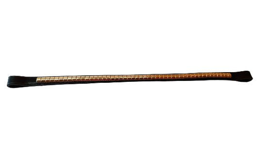 Designer  Browband ,Brass Clinchers Polo Leather Black Full (801,802)