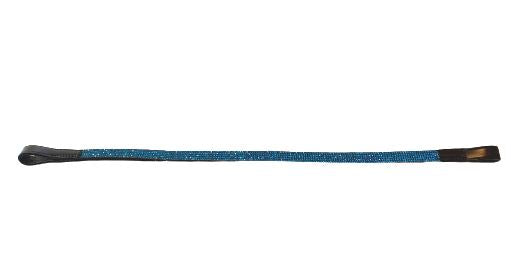 Designer Crystal Reverse 5Row Blue Zircon Browband,Polo Leather Black Full (825)