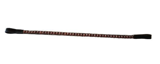 Designer Crystal Black Diamon Light Peach Browband ,Polo Leather Black Full(929)