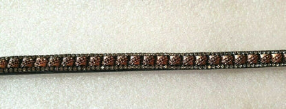 Designer Crystal Black Diamon Light Peach Browband ,Polo Leather Black Full(929)