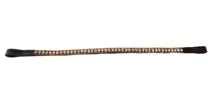 Designer Crystal Reverse 3Row Browband ,Polo Leather Black Full (861)