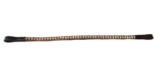 Designer Crystal Reverse 3Row Browband ,Polo Leather Black Full (861)