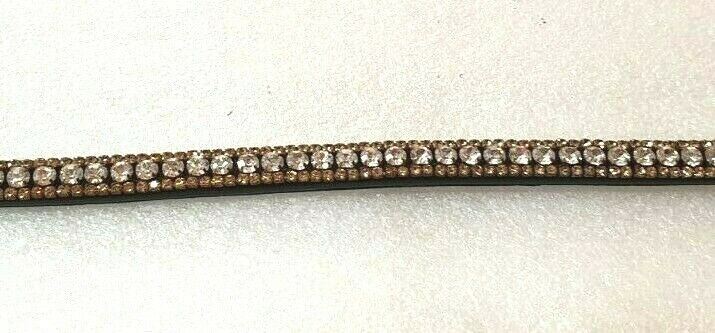 Designer Crystal Reverse 3Row Browband ,Polo Leather Black Full (861)
