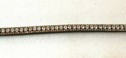 Designer Crystal Reverse 3Row Browband ,Polo Leather Black Full (861)