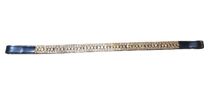 Designer Crystal Reverse 5Row  Browband ,Polo Leather Black Full (896)