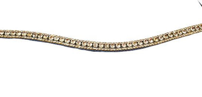 Designer Crystal Reverse 3Row U Shaped Browband ,Polo Leather Black Full (863 )