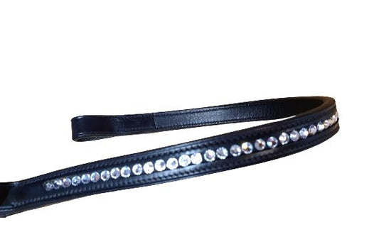 Designer Crystal  Browband ,Polo Leather Black Full (847)