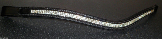 NEW DESIGNER 3 ROWS (U) shape * silver * CRYSTAL BROWBAND F/C/P Black