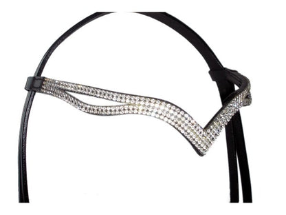 New Designer Ve Clear Crystal Browband BLACK