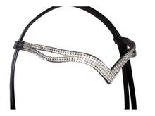 Load image into Gallery viewer, New Designer Ve Clear Crystal Browband BLACK
