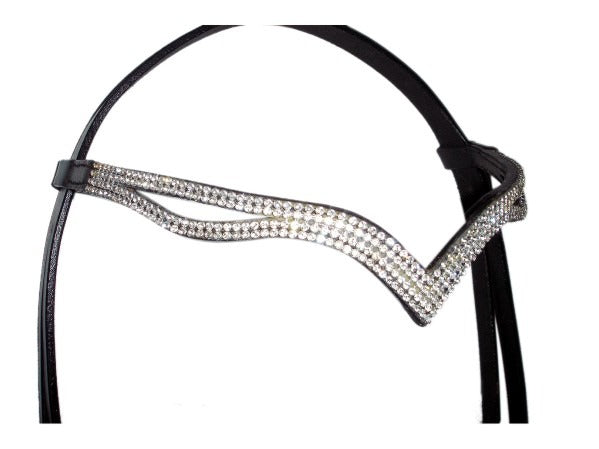 New Designer Ve Clear Crystal Browband BLACK
