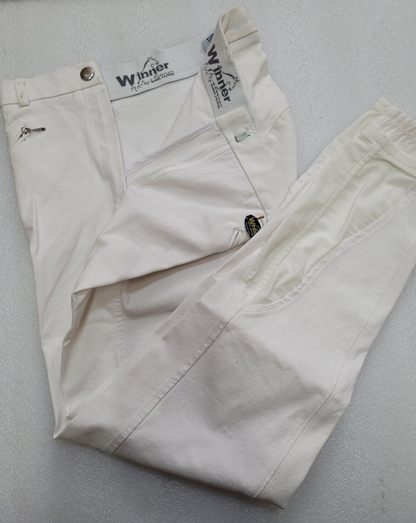 Winner,Cotton And Microfiber With Grip Breeches ,White , EU 44 UK 32'' (70356)