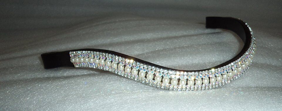 Nuevo Diseñador look U PERLA CON TRANSPARENTE BROWBAND Gran Regalo Oferta Negro