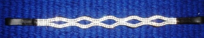 New Designer Clear Crystal Browband  Size - 15" (Black) * Great gift idea