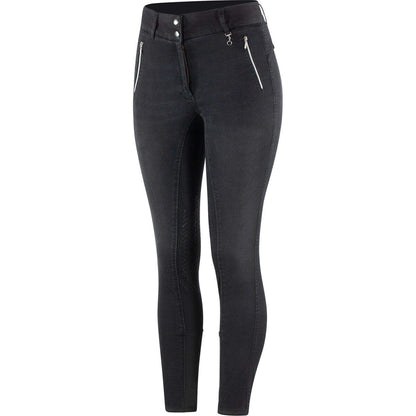 Horze Nicole Denim Breeches with Silicone Knee Patch,DENIM  ,UK 18 EU 44 (36087)