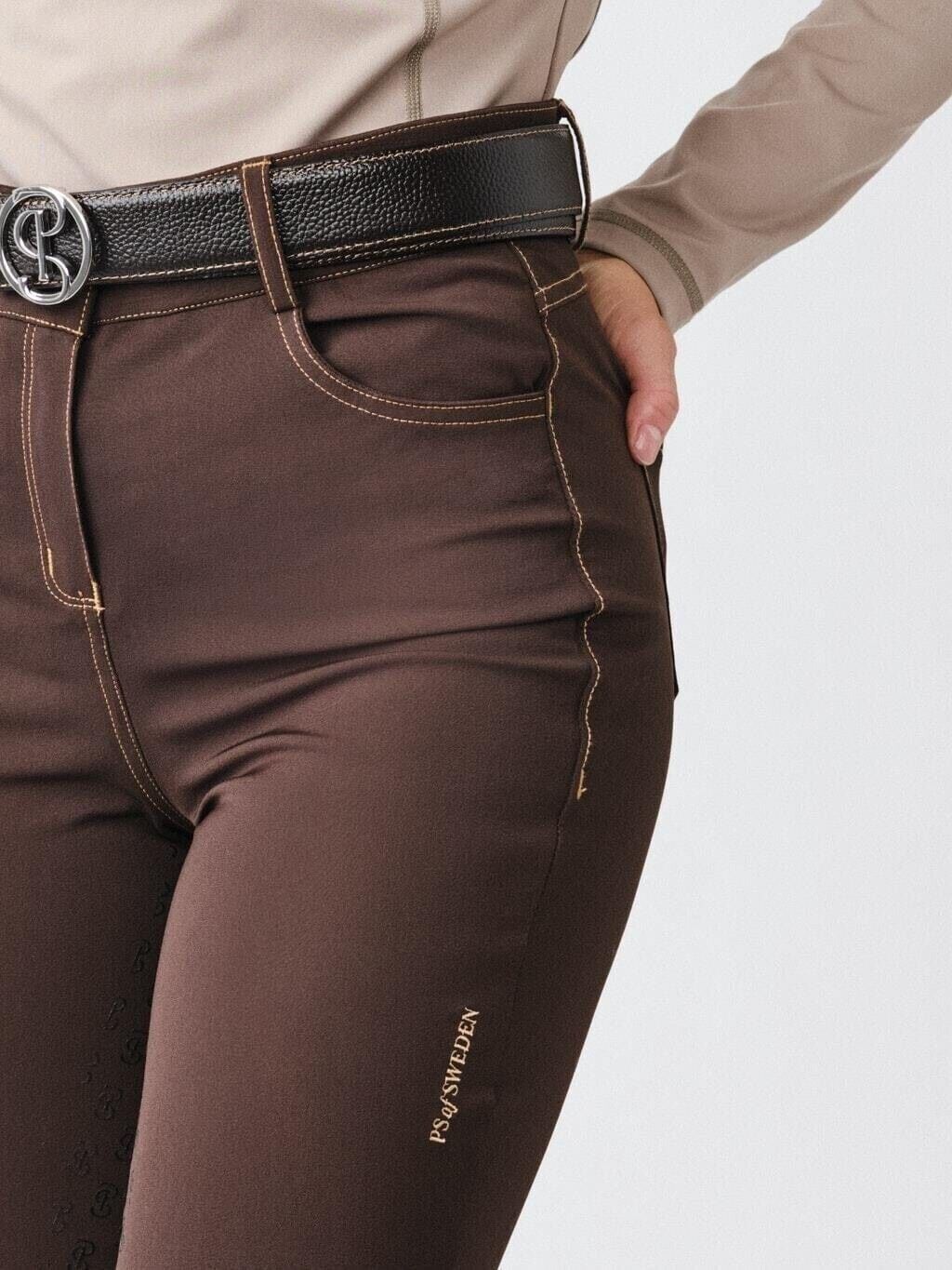 PS OF SWEDEN KIM KNEE SEAT BREECHES,CHOCOLATE, UK 12, EU 38 (40001-847-38)
