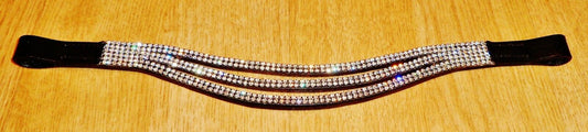 New Designer *** sparky smiley 6 Rows clear crystal Browband *** - cob (15 ")